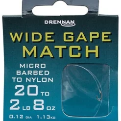 Drennan Hooks To Nylon Barbed Wide Gape Match