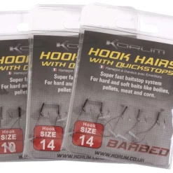 Korum Hook Hairs With Quickstops Barbed