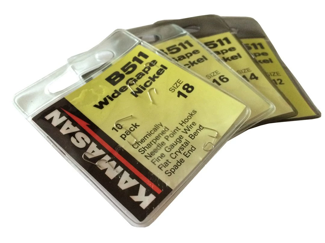 Kamasan B511 Wide Gape Nickel Barbed Spade Hooks 3 Kamasan B511 Wide Gape Nickel Barbed Spade Hooks