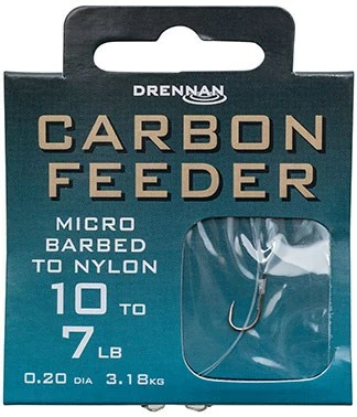 Drennan Hooks To Nylon Barbed Carbon Feeder 3 Drennan Hooks To Nylon Barbed Carbon Feeder
