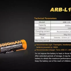 Fenix 18650 Rechargeable Li-ion Battery -Game Fishing Shop kxmrtz43636849746606348015