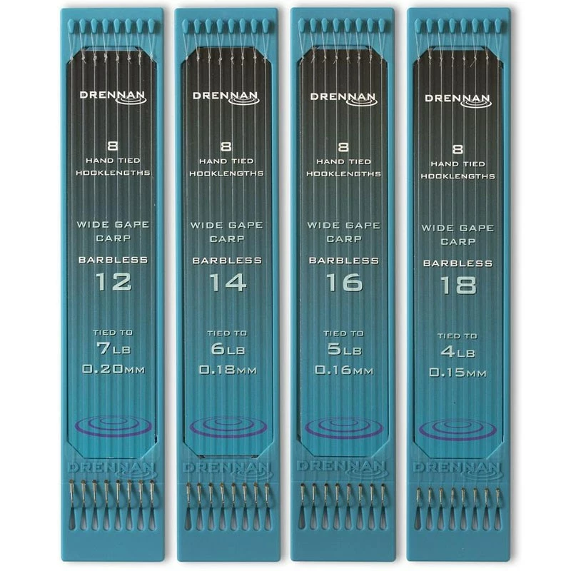 Drennan Hooklength Plate Barbless Wide Gape Carp 3 Drennan Hooklength Plate Barbless Wide Gape Carp