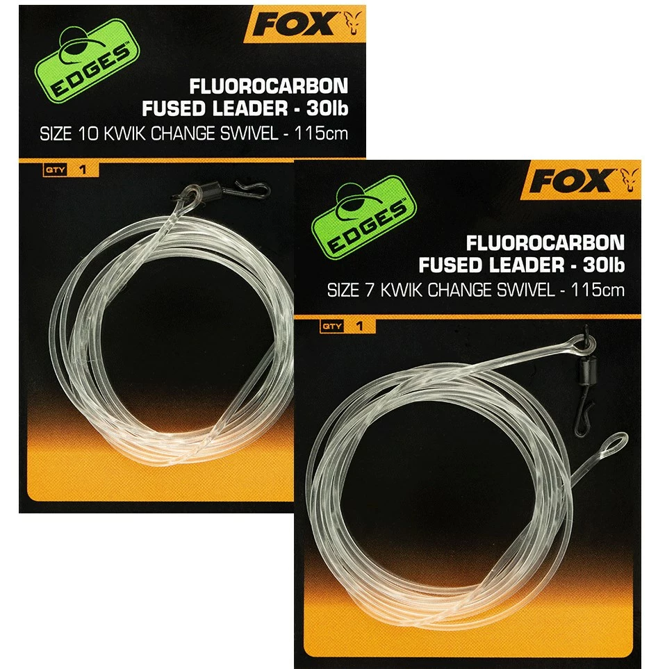 Fox Edges Fluorocarbon Fused Leader Kwik Change Swivel 3 Fox Edges Fluorocarbon Fused Leader Kwik Change Swivel