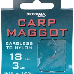 Drennan Hooks To Nylon Barbless Carp Maggot
