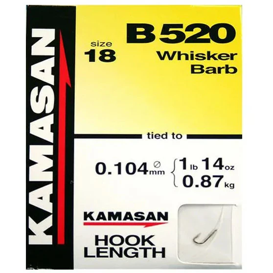 Kamasan Hooks To Nylon B520 Whisker Barbed 5 Kamasan Hooks To Nylon B520 Whisker Barbed - Image 3