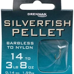 Drennan Hooks To Nylon Barbless Silverfish Pellet